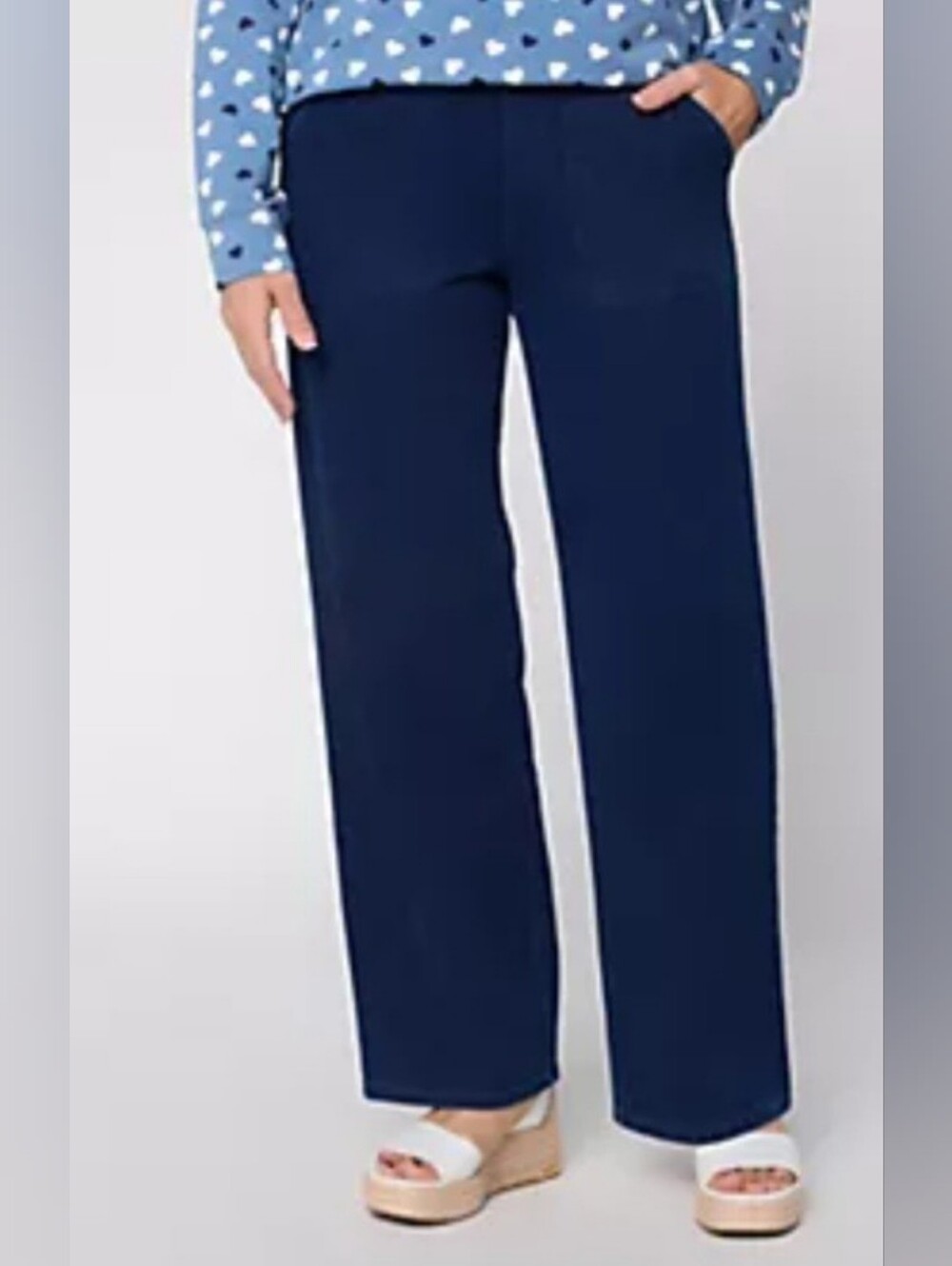 New Comfy Knit Air Wide-Leg Pull-On Pants Large